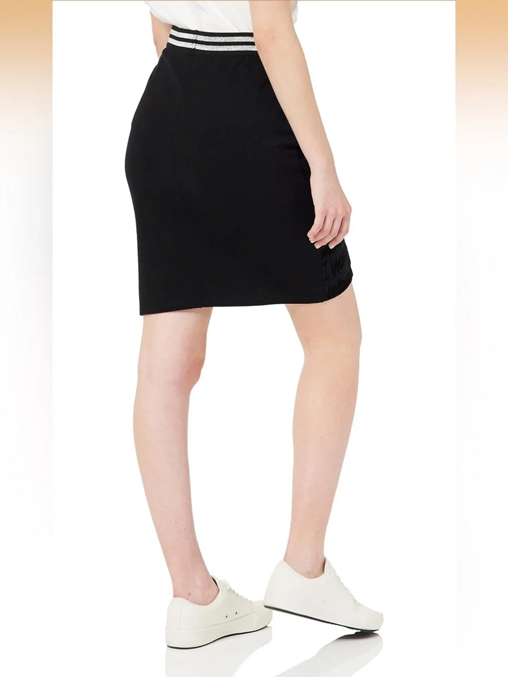 NWT Desigual Craig Black Patterned Panel Pencil Skirt - Women Size S